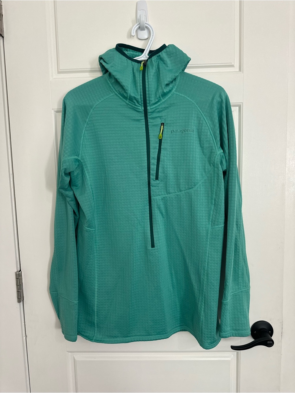 Patagonia Teal Half-Zip Hooded Pullover